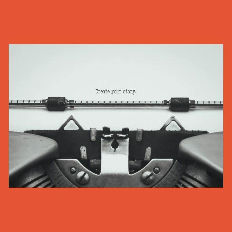 Create Your Story Vintage Typewriter Design