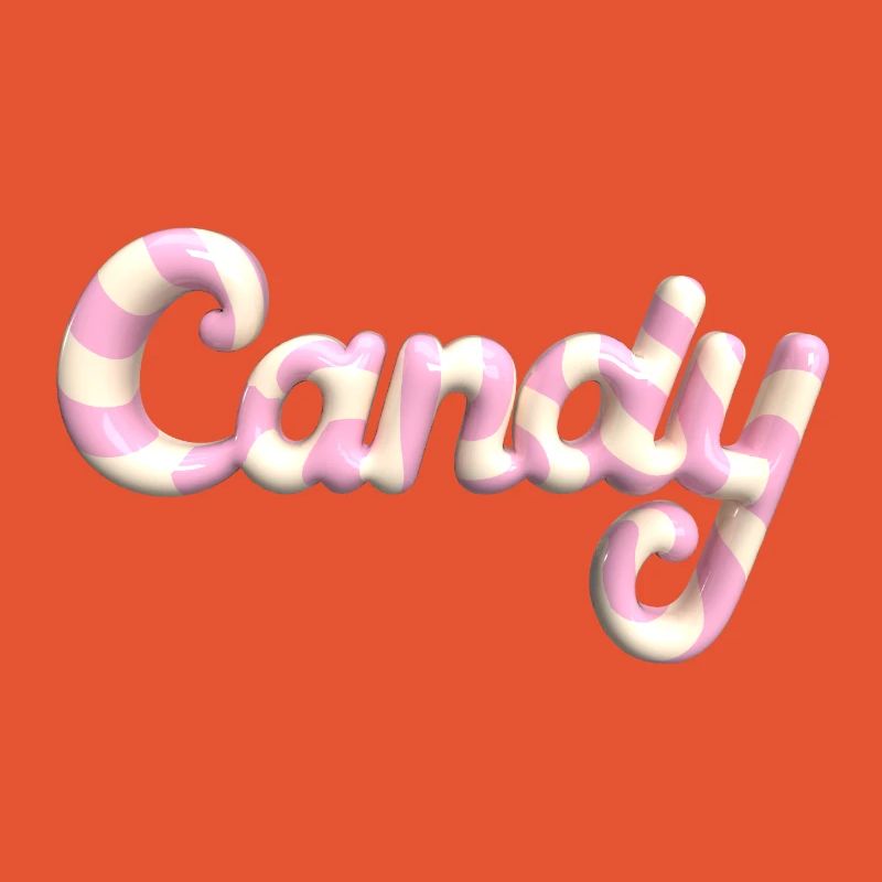 Candy Lettering – 3D Render Candy Style