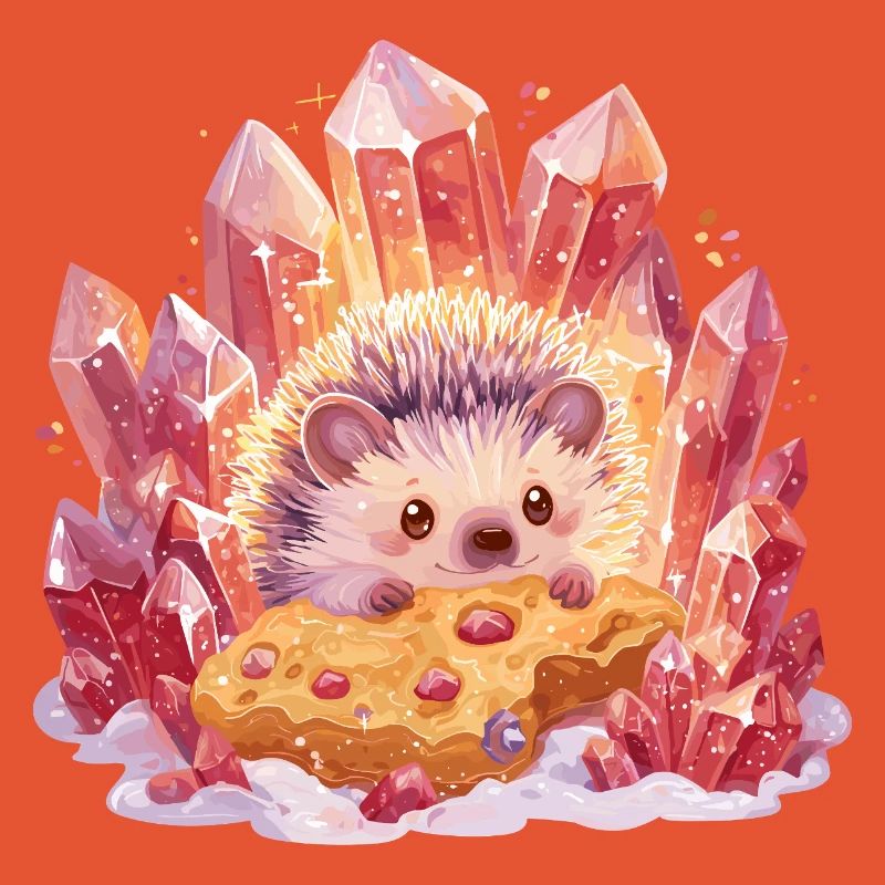 Hérisson en cristal avec un cookie