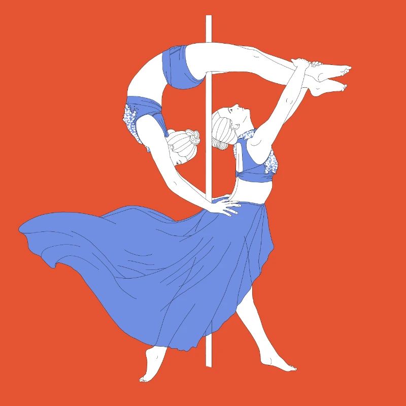 Pole Dance Blue Impression