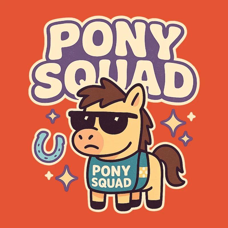 Conception de dessin animé Pony Squad