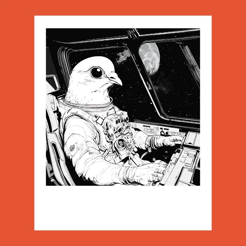Pigeon de l’espace dans le cosmos des astronautes