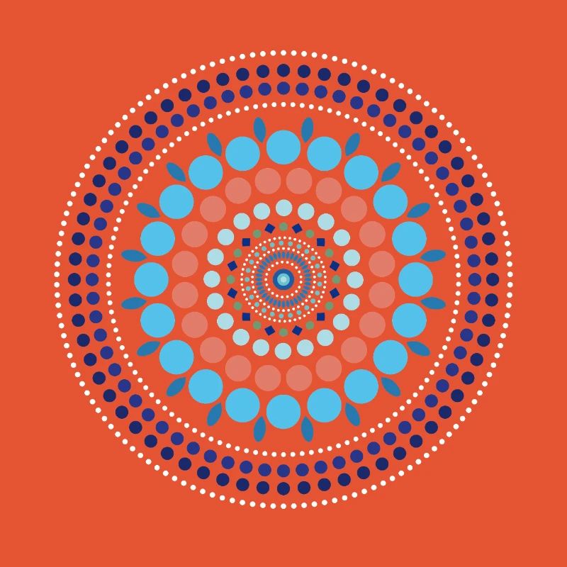 Blue Gradient Dot Mandala