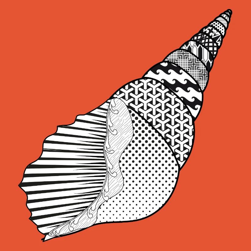 Sea Snail with Artistic Style Patterns