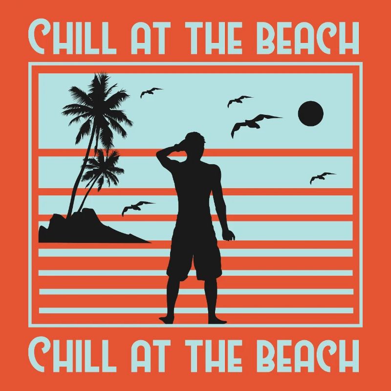 Conception de silhouette de plage décontractée
