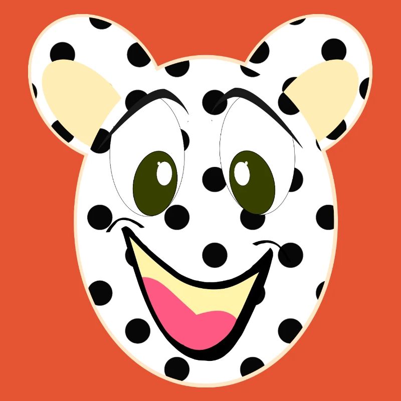 Visage rieur d’ours avec des points