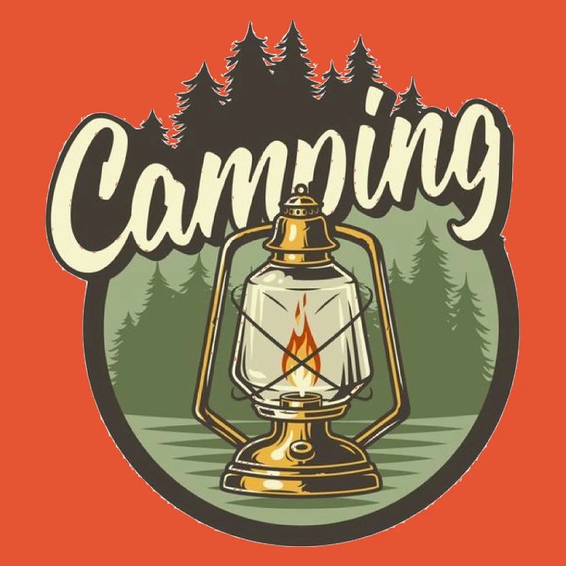 Lanterne de camping dans la forêt