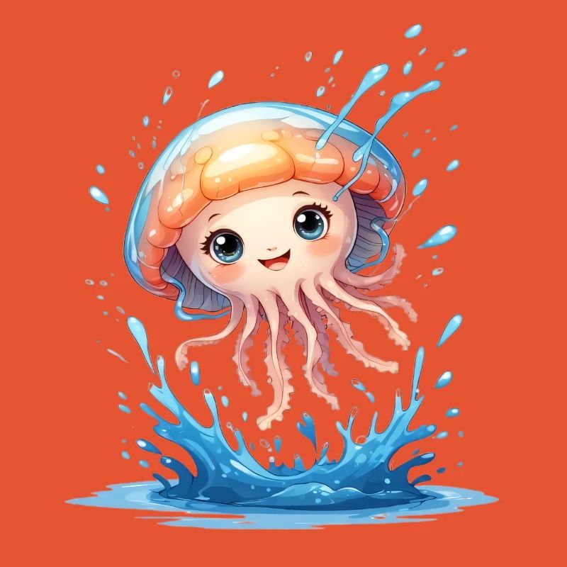 Mignon ami méduse dans le vortex d’eau
