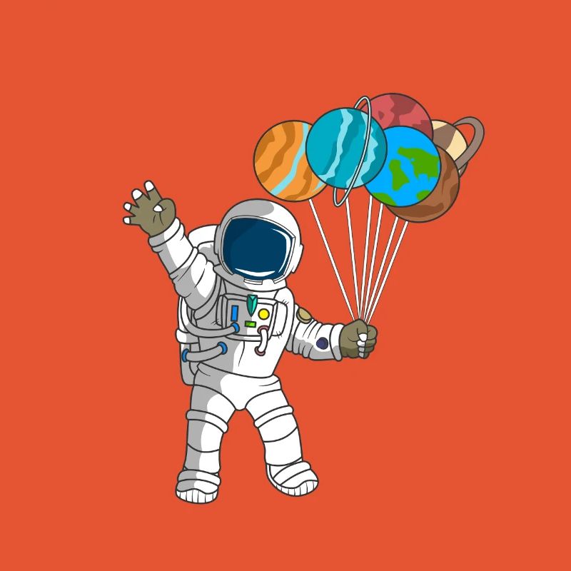 Astronaute 4e anniversaire : design d’enfant de la planète spatiale