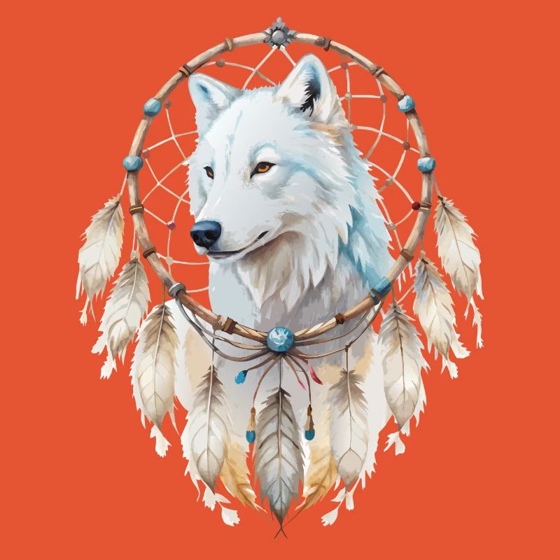 Wolf in einem Traumfänger-Mystisches Wolfs Design