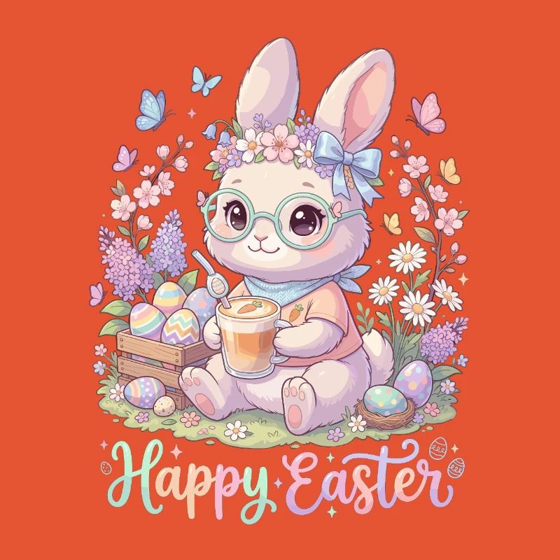 Pastel Bunny Easter Magic "Happy Easter"