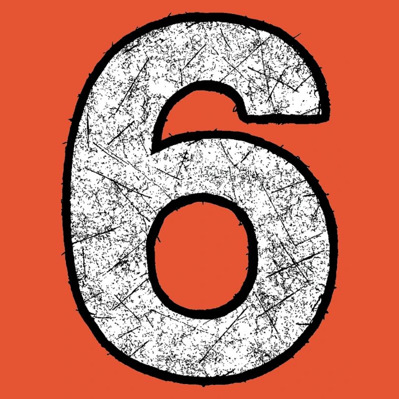 Six digits with scratch texture