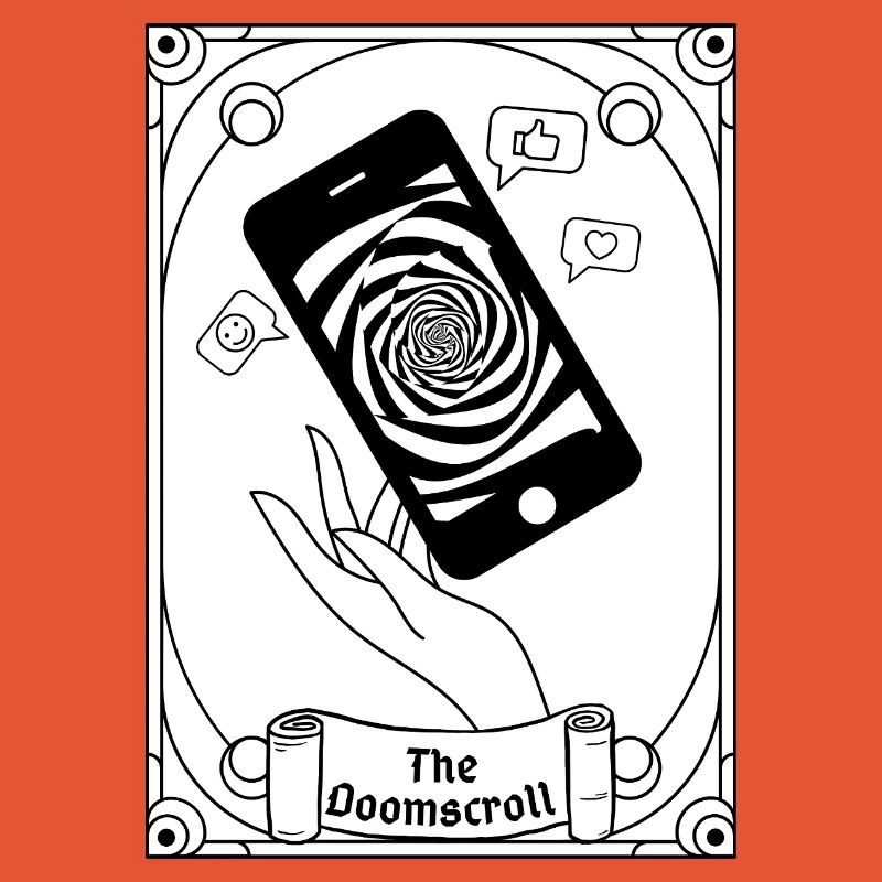 Doomscroll Brainrot Smartphone Tarot