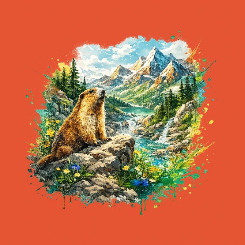 Marmot forest landscape