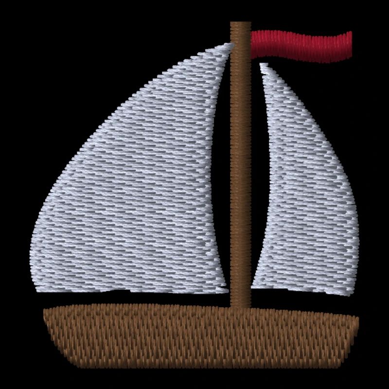 Sailboat embroidered