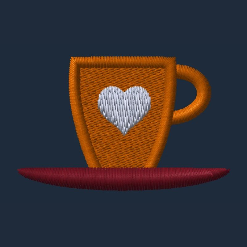 Coffee mug embroidered