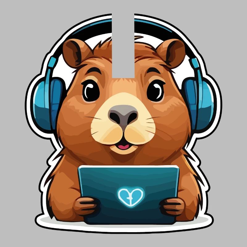 Capybara avec ordinateur