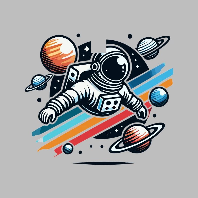 Rétro astronaute aventure spatiale planète