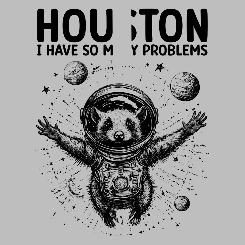 Houston I Have So Many Problems Opossum Astronaut
