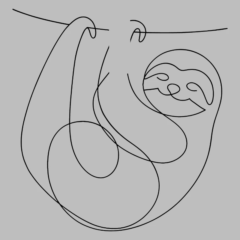 One Line Drawing - Sloth