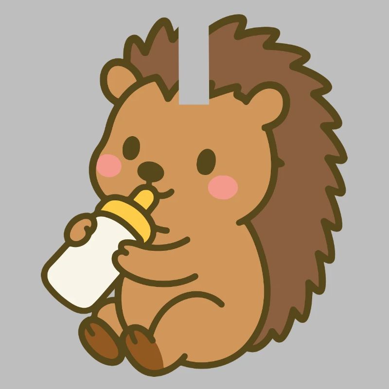 Igelchen mit Milchflasche