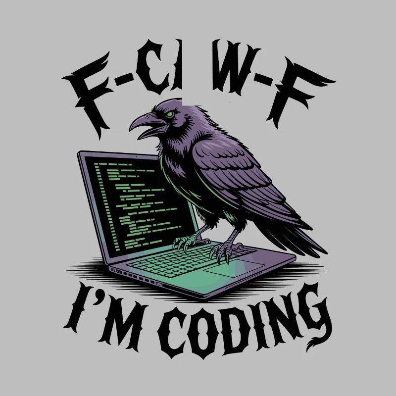 RabenCoder: Code Raven am Laptop