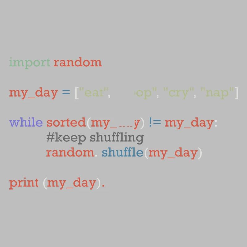 Drôle de code python sur la vie quotidienne, bébé