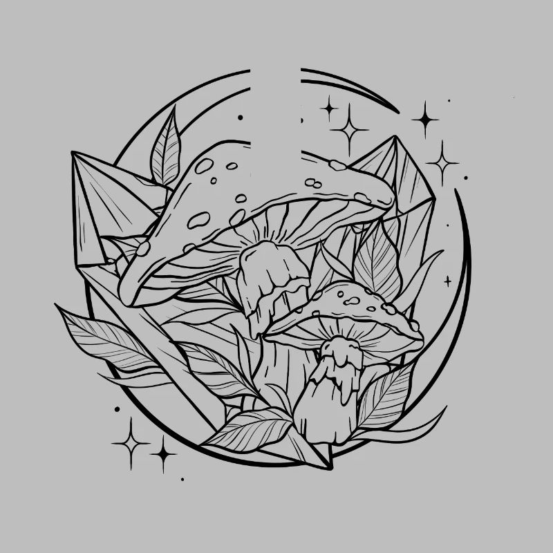 Witchy Toadstool with Magic Crystal