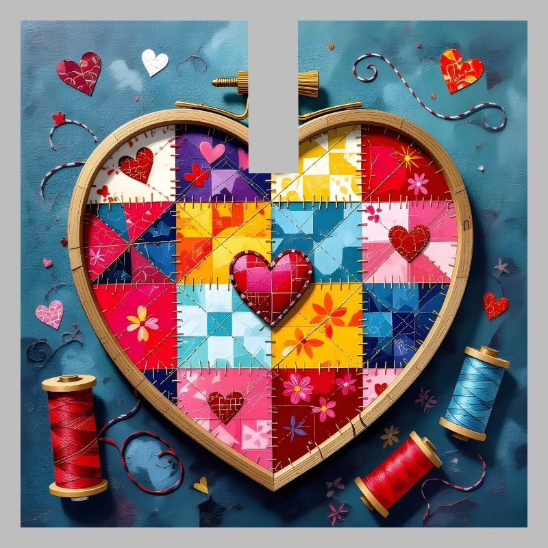 Patchwork Herz Quiltkunst