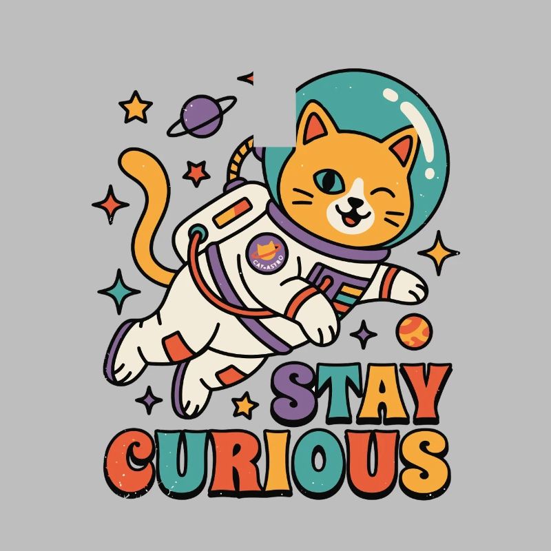 Reste Curieux Chat de l’Espace