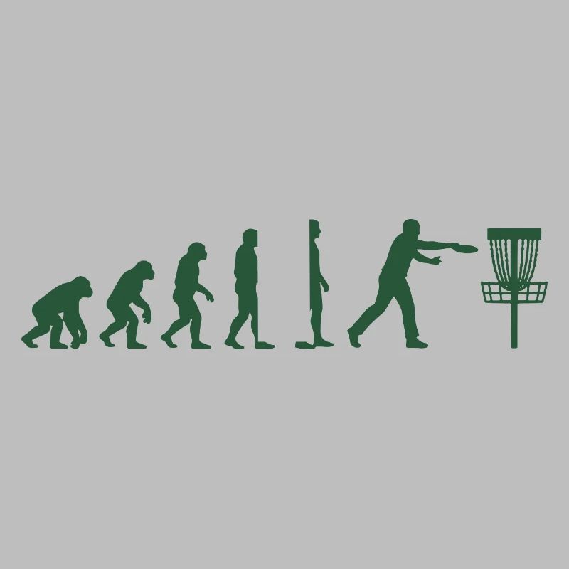 Disc Golf Evolution Lustiger Discgolfer Fliegender Disc