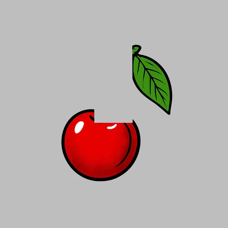 Fruchtiger Kirsch-Print mit Blattdesign