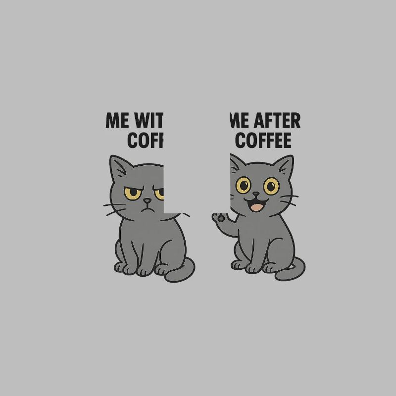 Cat memes: Grumpy without coffee