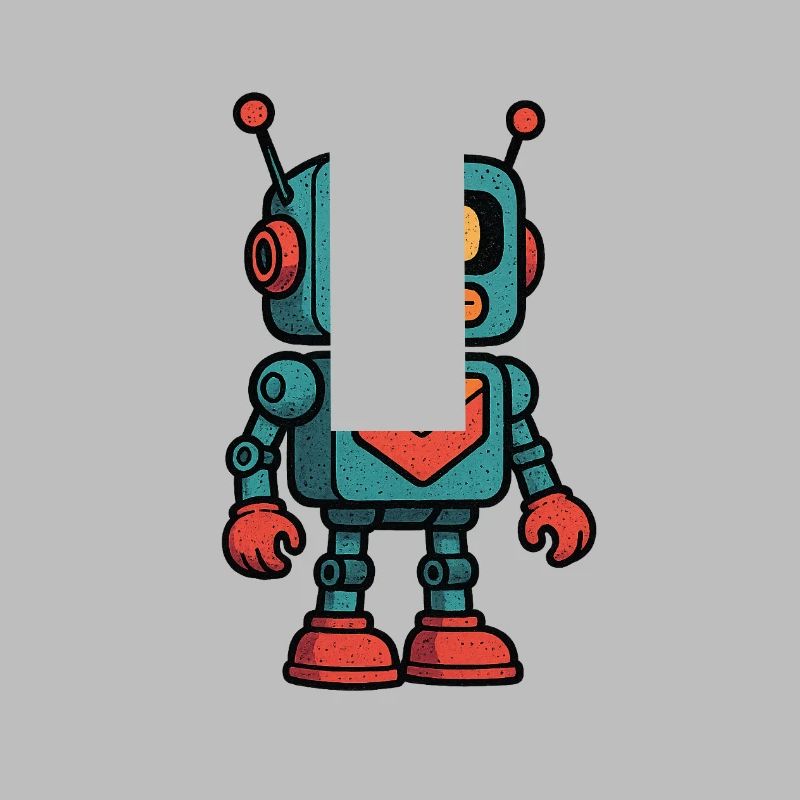 Retro Roboter Briefhalter