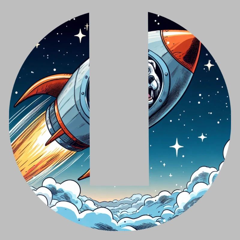 aufgeregter Eisbär in einer Rakete Comic