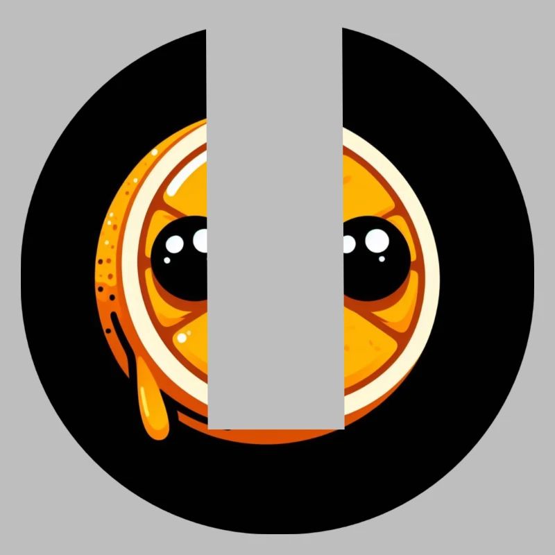 Comic Orange mit Augen