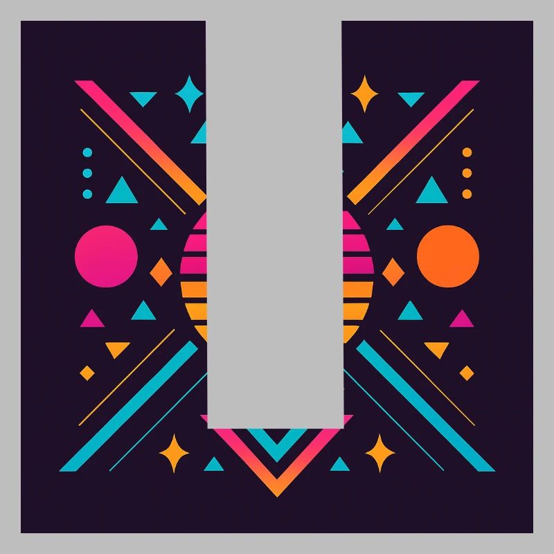 Synthwave geometric pattern