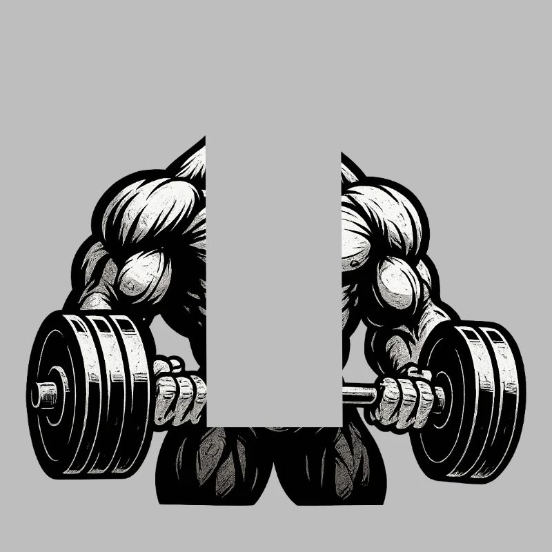 Strength gorilla during dumbbell lifting