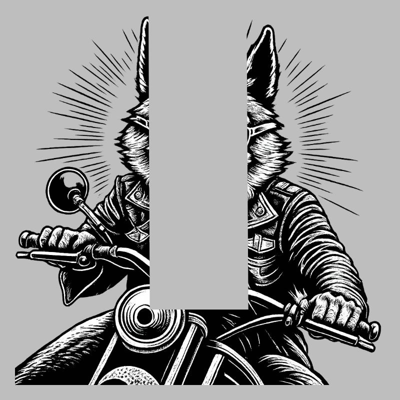 Wolf auf Motorrad Lederjacke Grafik
