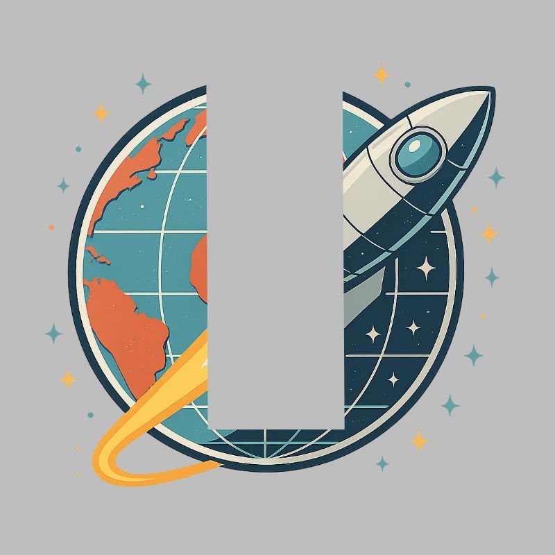 Rocket launch over globe