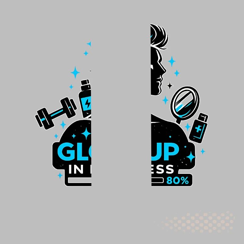 Glow Up Self Optimization Gym Skincare Saying