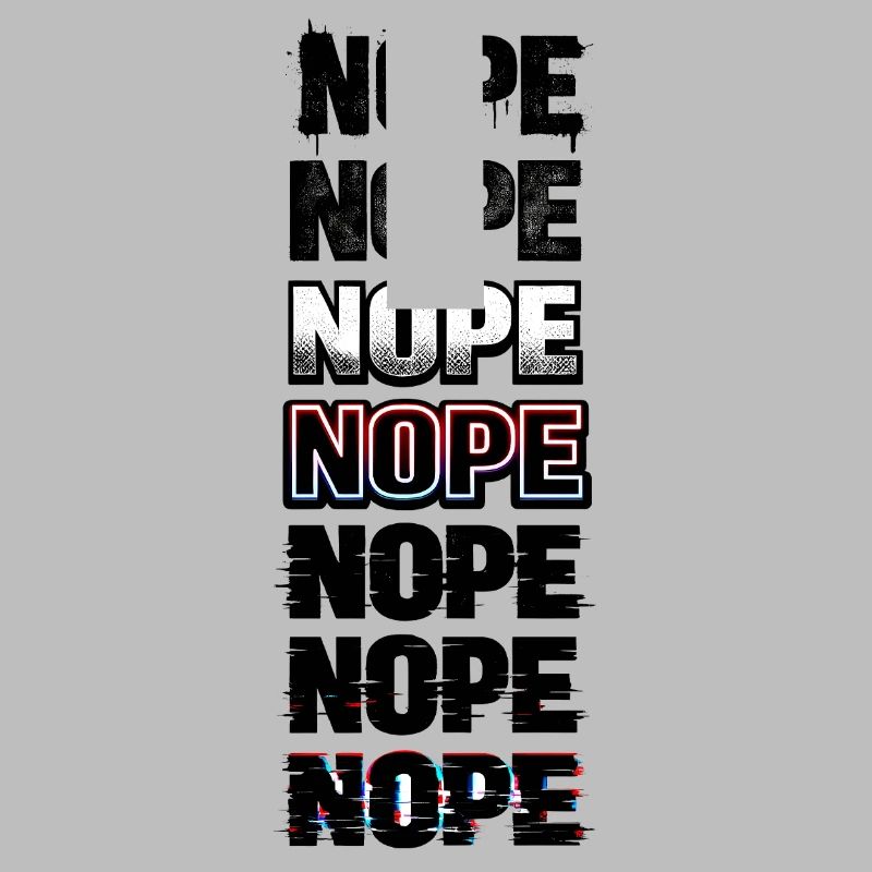 Nein, Neon-Glitch-Textstack