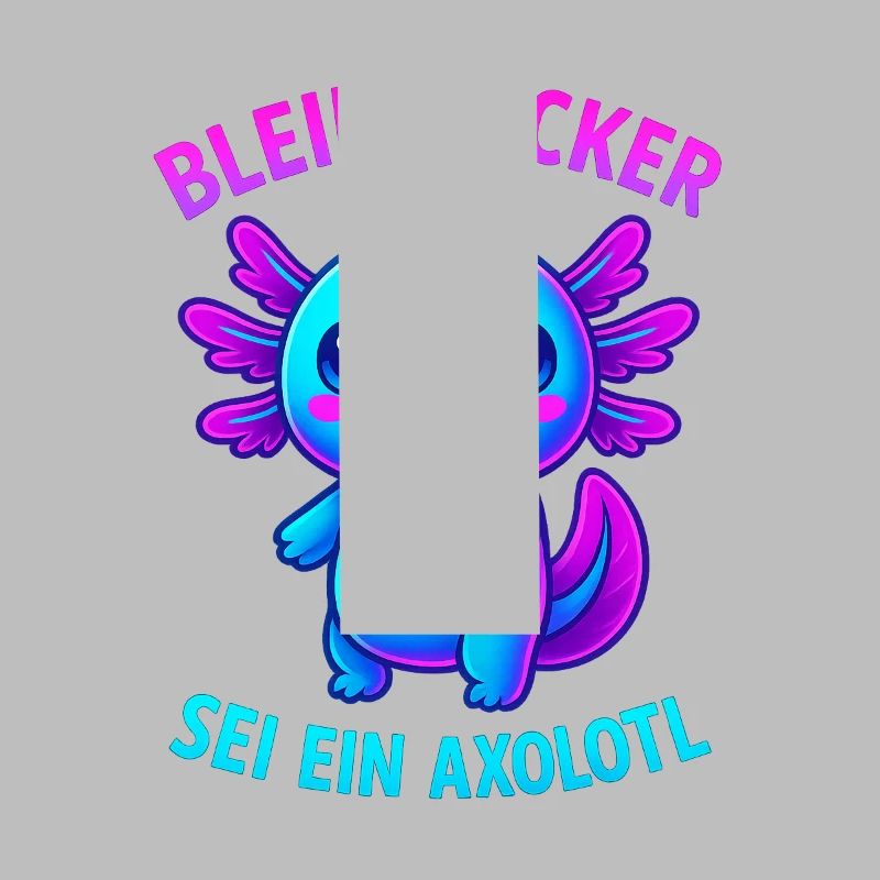 Bleib locker sei ein Axolotl | Neon Spruch Design
