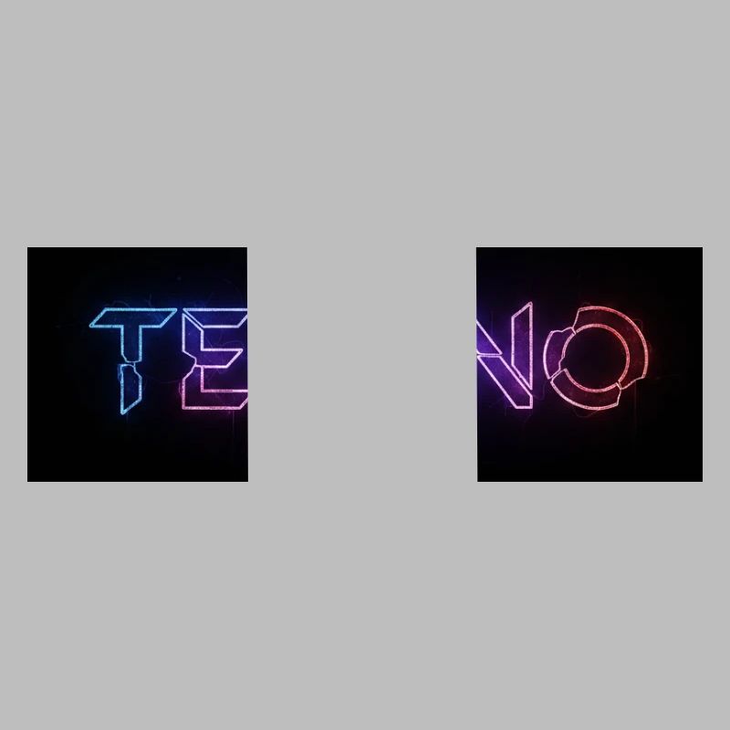 Techno Neon Glitch Text