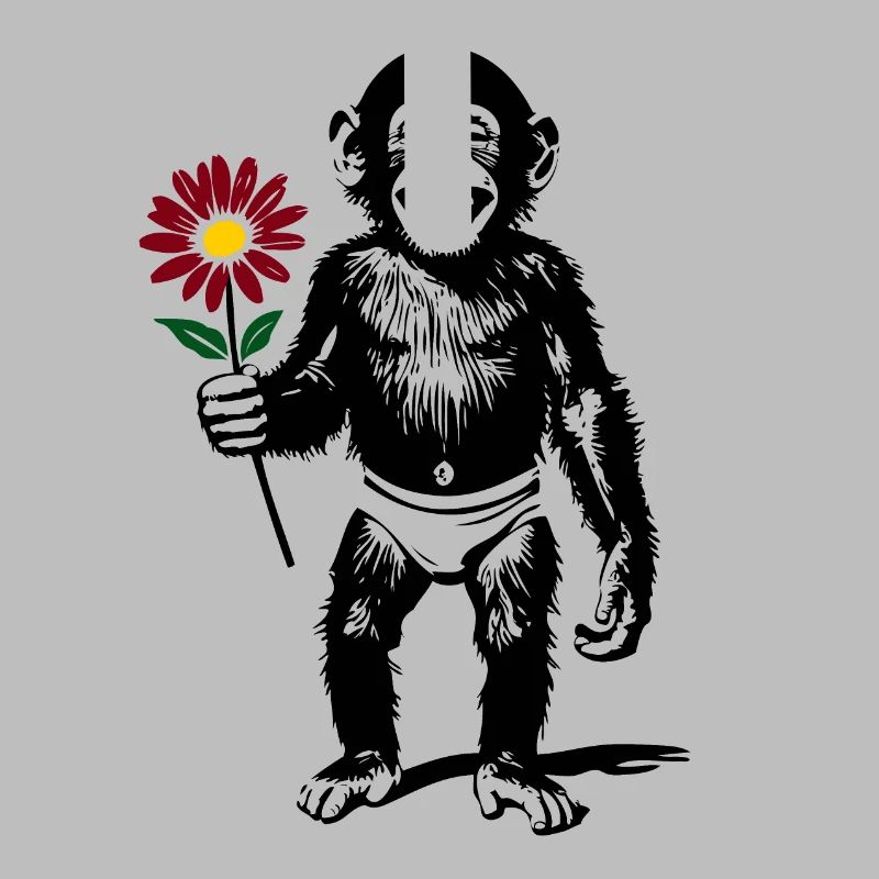 Affe mit Blume Valentinsgeschenk