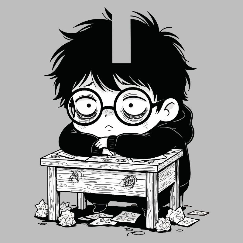 Studentischer Burnout-Büro – leerer Blick