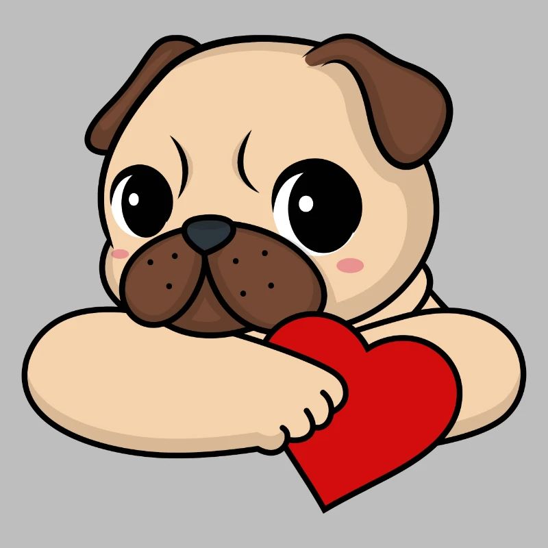 Mops mit Herz