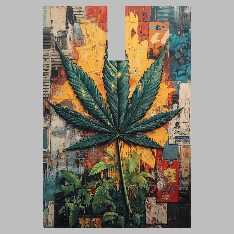 Graffiti Hemp Leaf Wall Art
