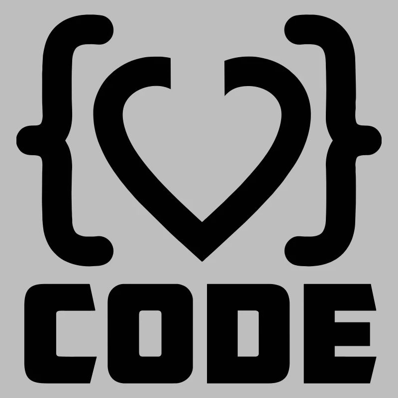 Heart programmer code logo with text CODE
