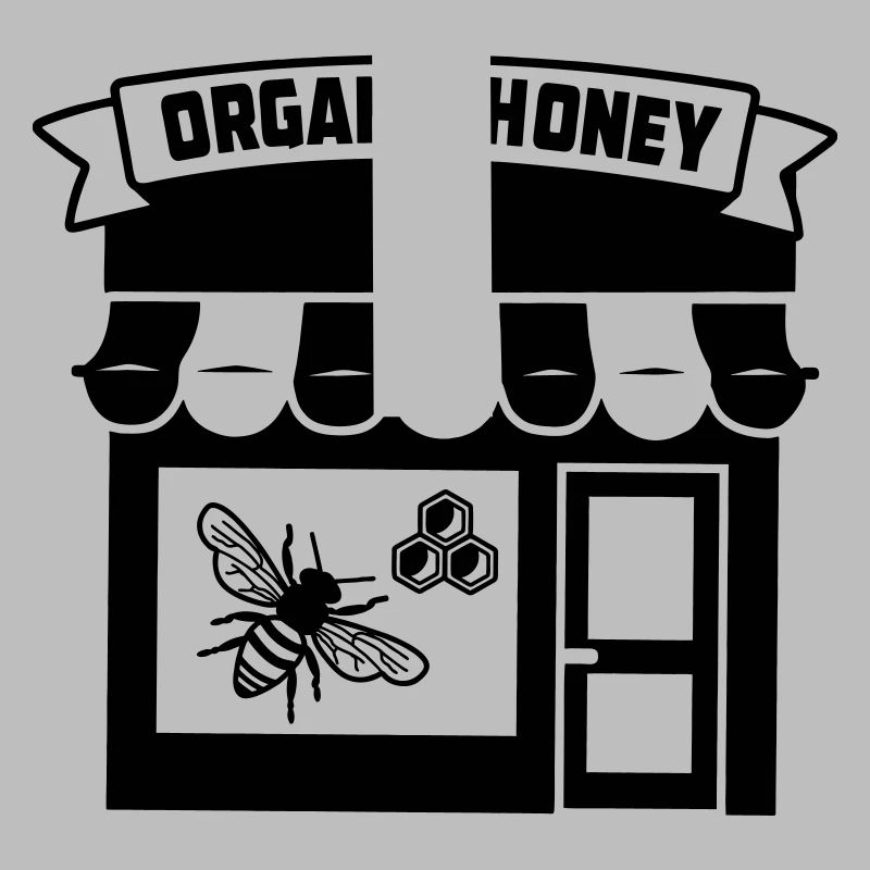 Bio-Honigladen oder msrkt mit Banner und t